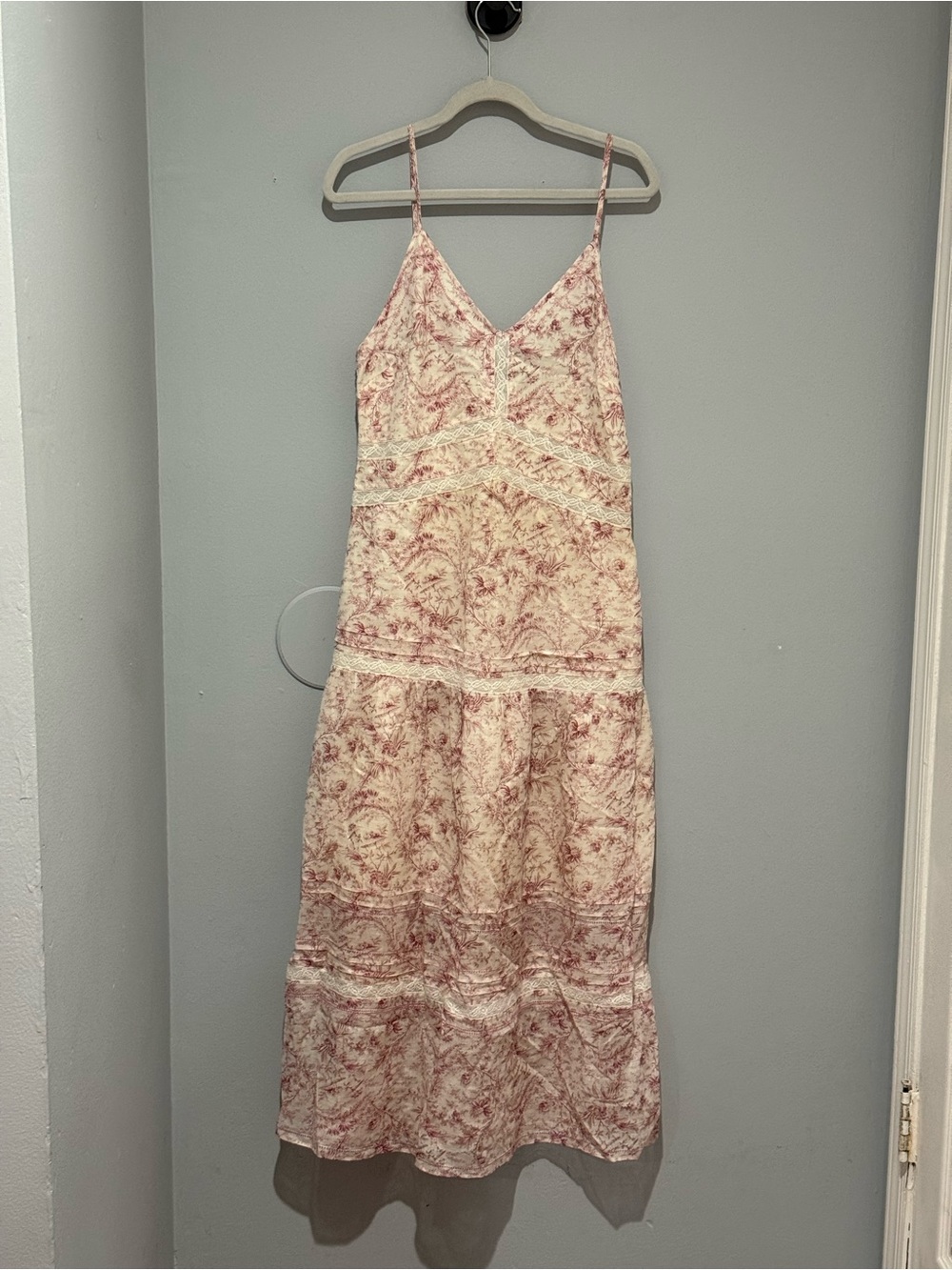 SIR the label Cream and Pink Floral Slip Maxi Dress